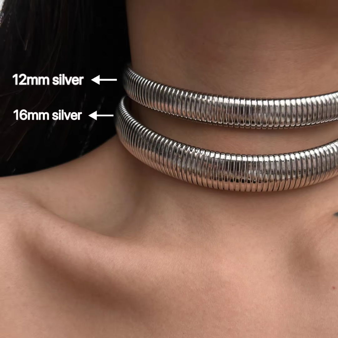 The Flex Chain Choker Set in Silver