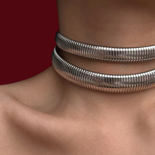 The Flex Chain Choker Set in Silver