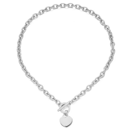 The Heart Necklace in White Gold