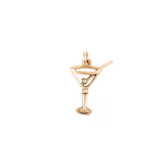 Martini Charm in Yellow Gold