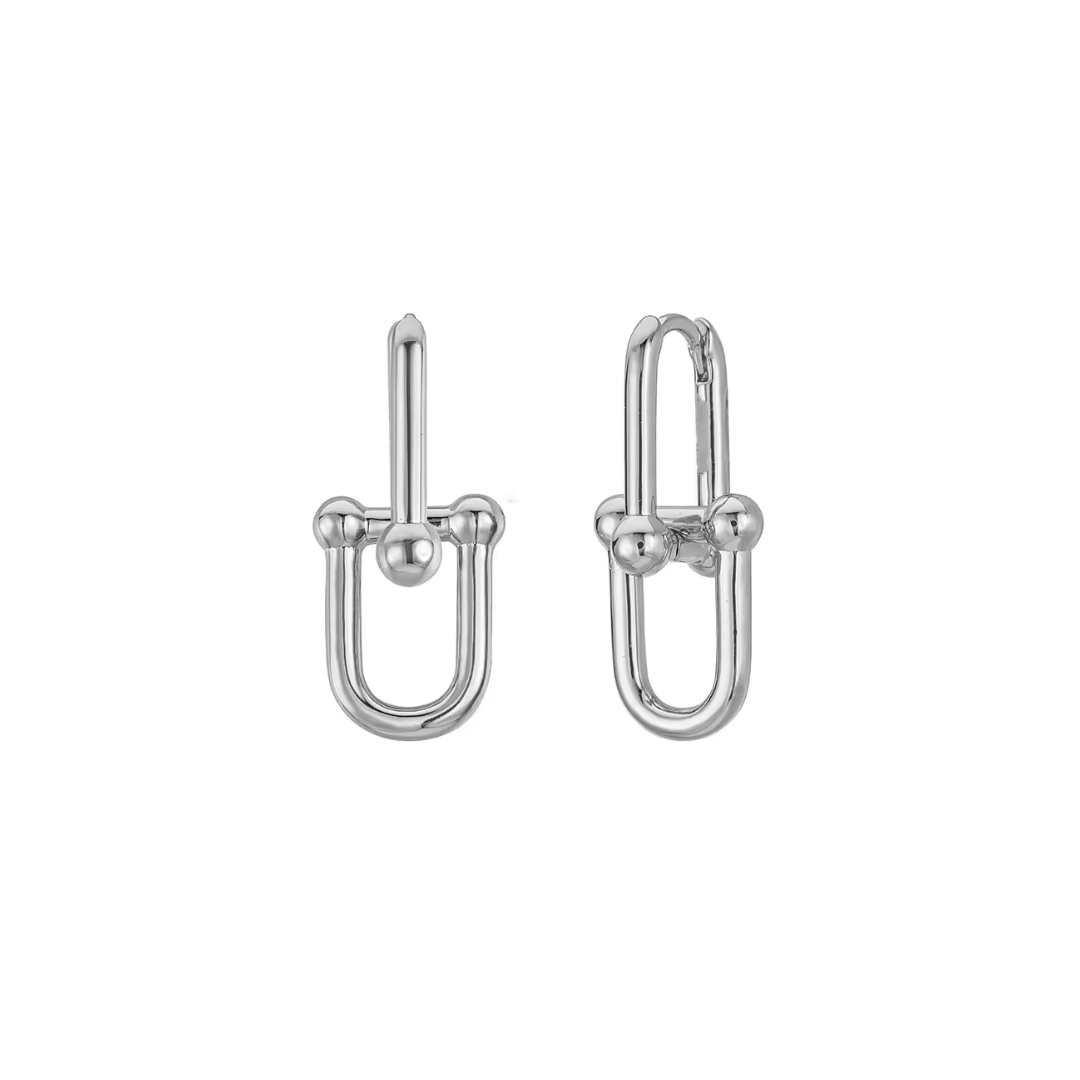 The ChainLink Earrings in White Gold