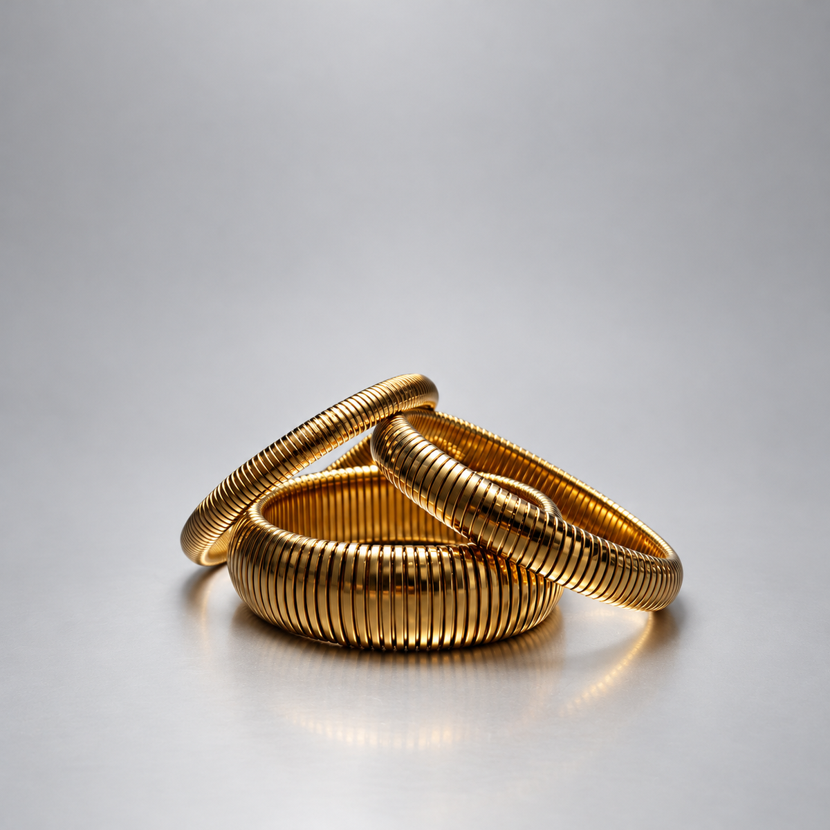 The Flex Chain Triple Bracelet Stack Set in Gold