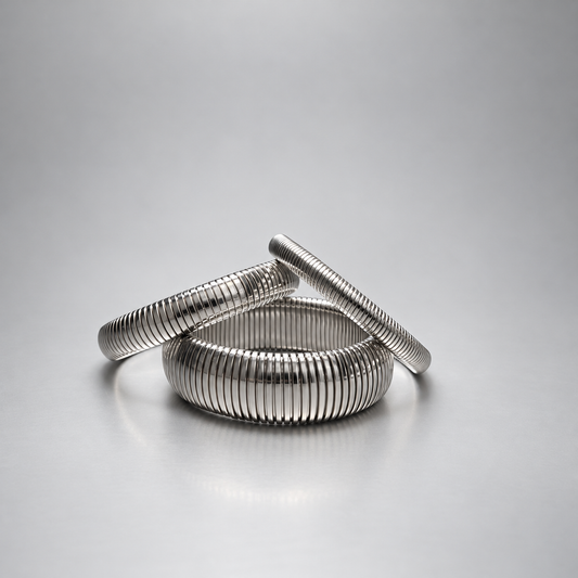 The Flex Chain Triple Bracelet Stack Set in Silver