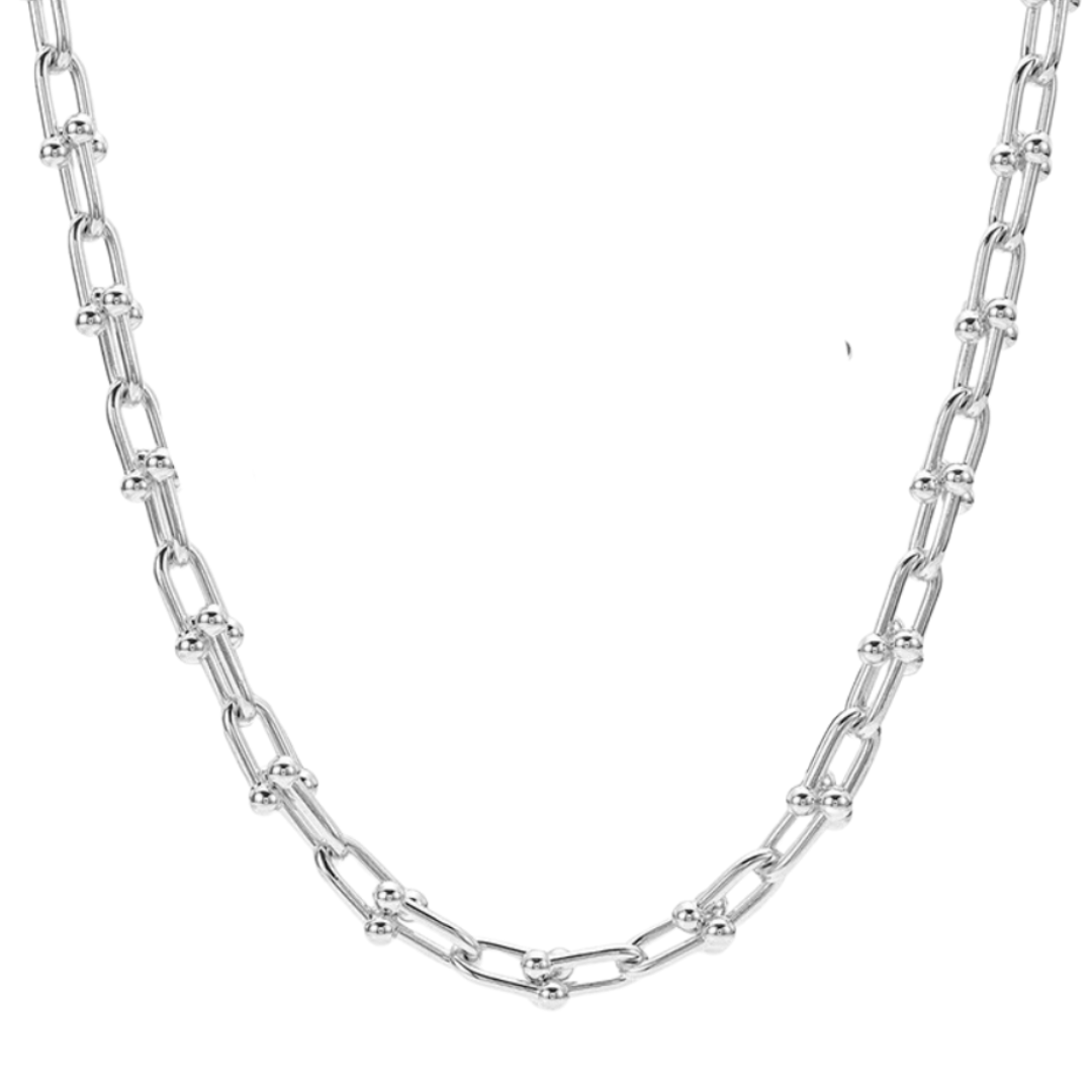 The Chainlink Necklace in White Gold