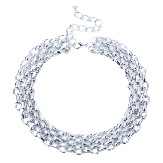 The Knit Necklace in White Gold