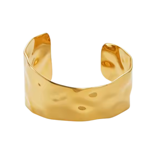 The Hammered Cuff in Gold